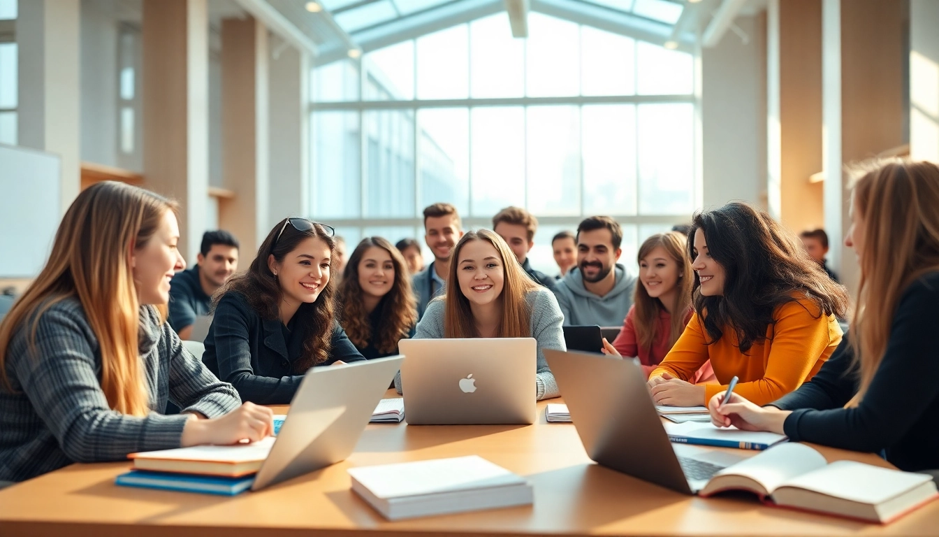 Students engaged in learning at a European university, highlighting the experience of Avrupa'da Üniversite Okumak.