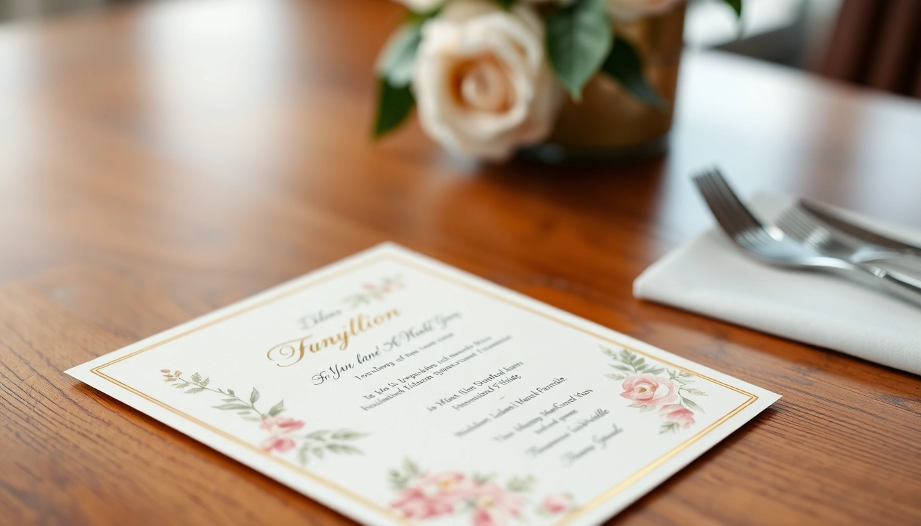 Craft a stunning invitation featuring floral design elements and elegant script.