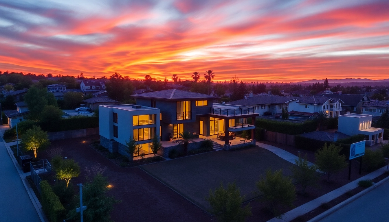 Capturing real estate aerial photography of a stunning property from above, highlighting its architectural beauty.