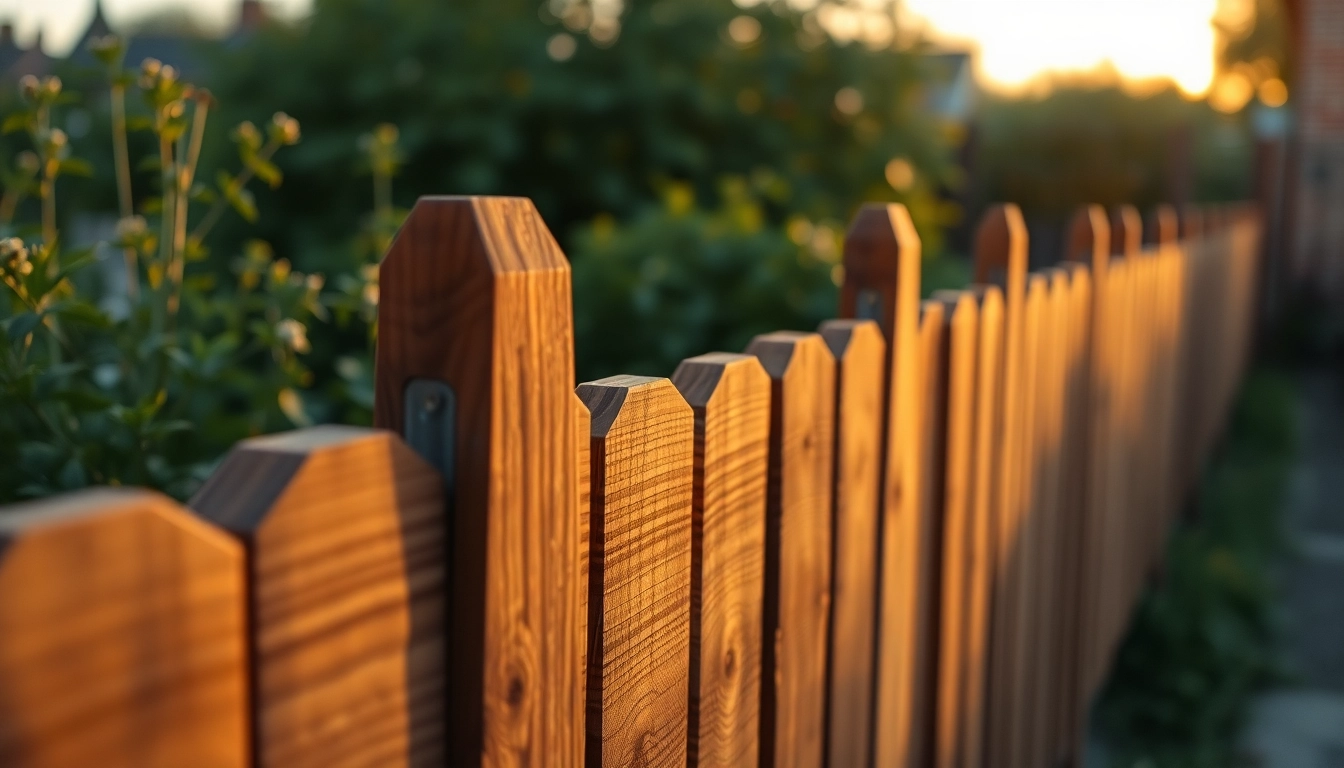 Fencing companies Manchester install a new wooden fence amidst lush greenery, showcasing craftsmanship.