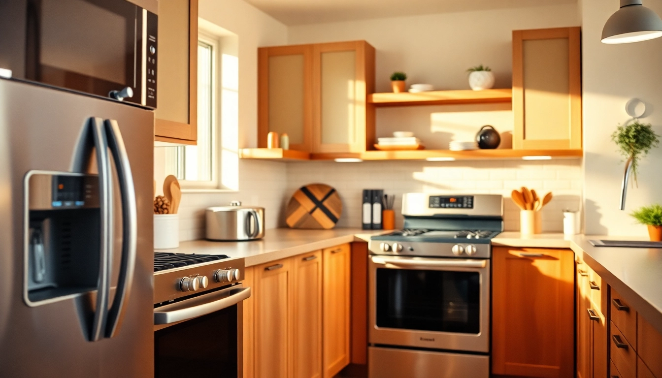 Showcase affordable kitchen appliances designed for style and functionality in a modern kitchen.