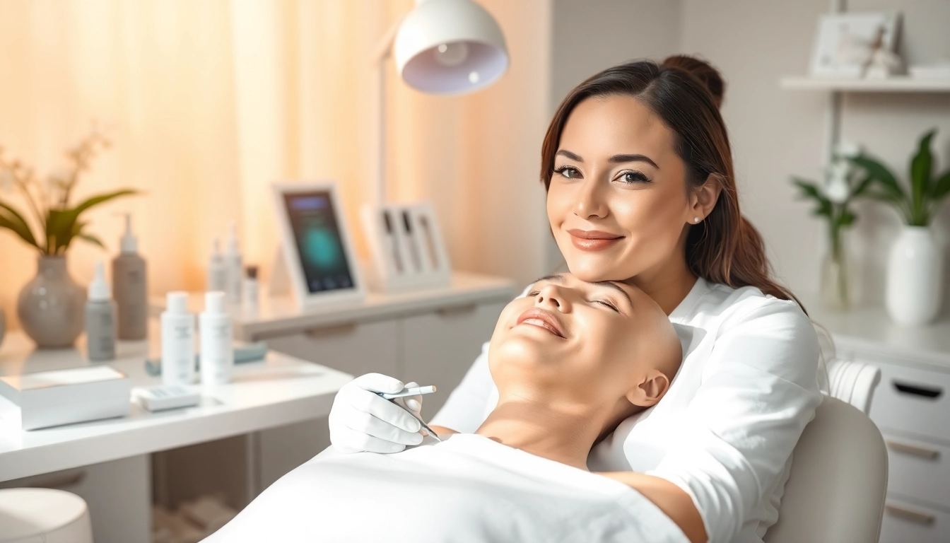 Receive a professional Fett-weg Spritze treatment in a serene beauty clinic setting.