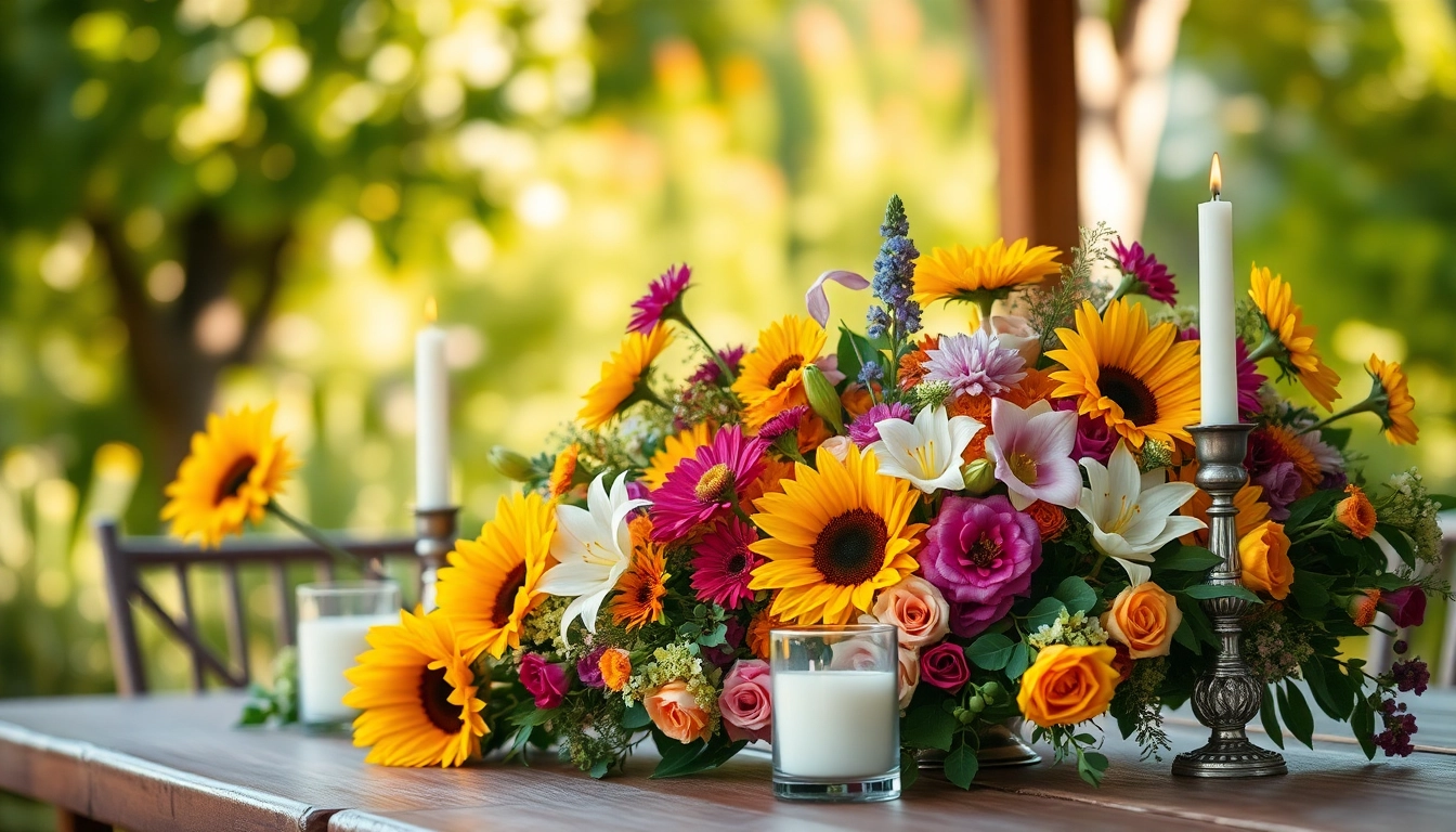 Arranging stunning Orange County event flowers for summer weddings, featuring vibrant blooms and elegant decor.