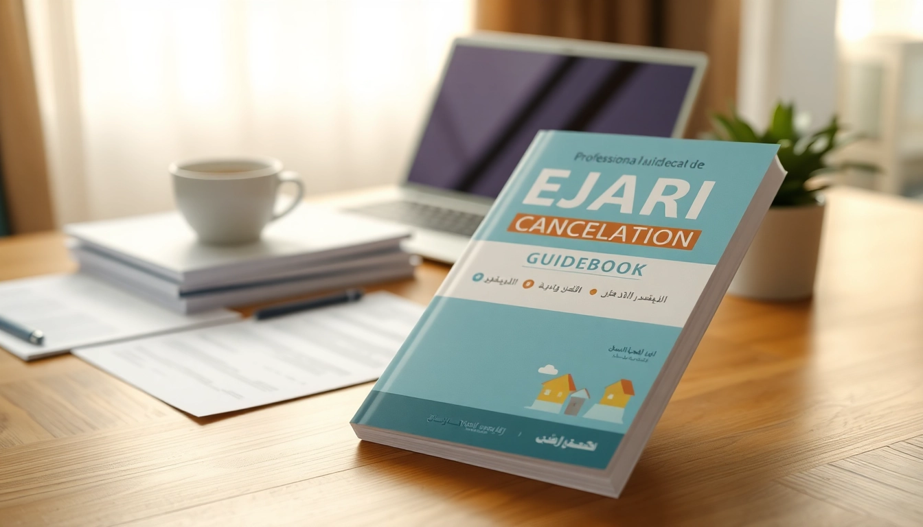 Understanding the ejari cancellation​ process with a professional guide on a desk.