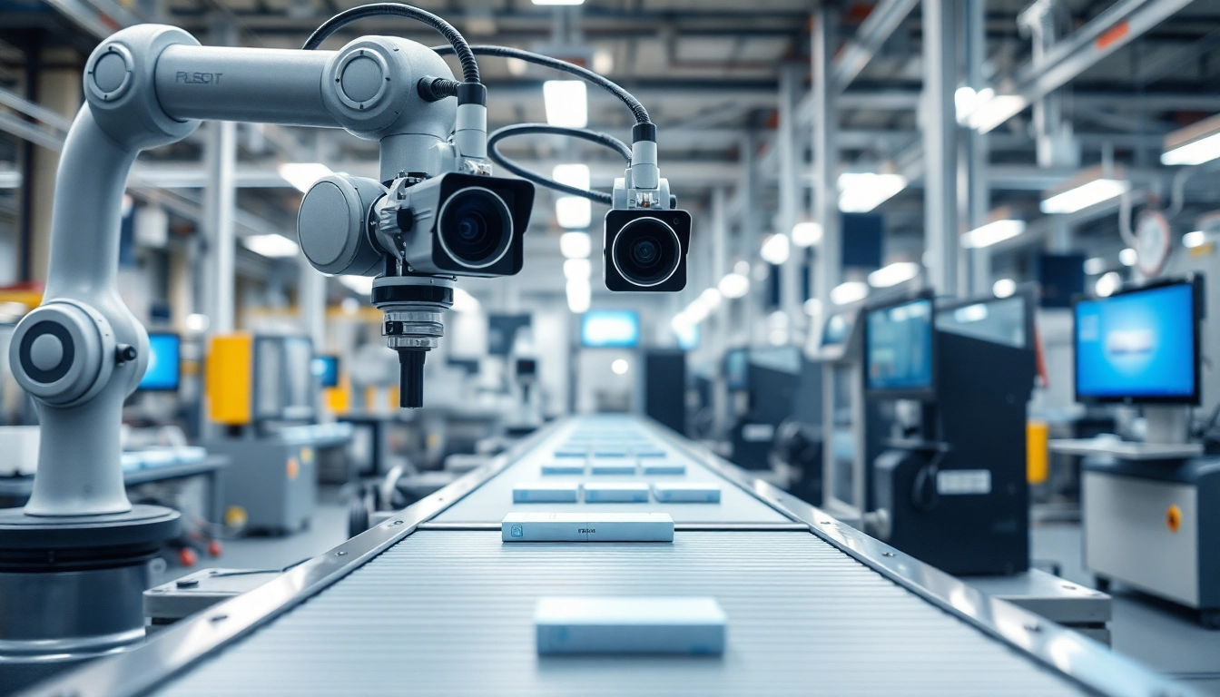 Automated machine vision system inspecting products in an industrial setting.