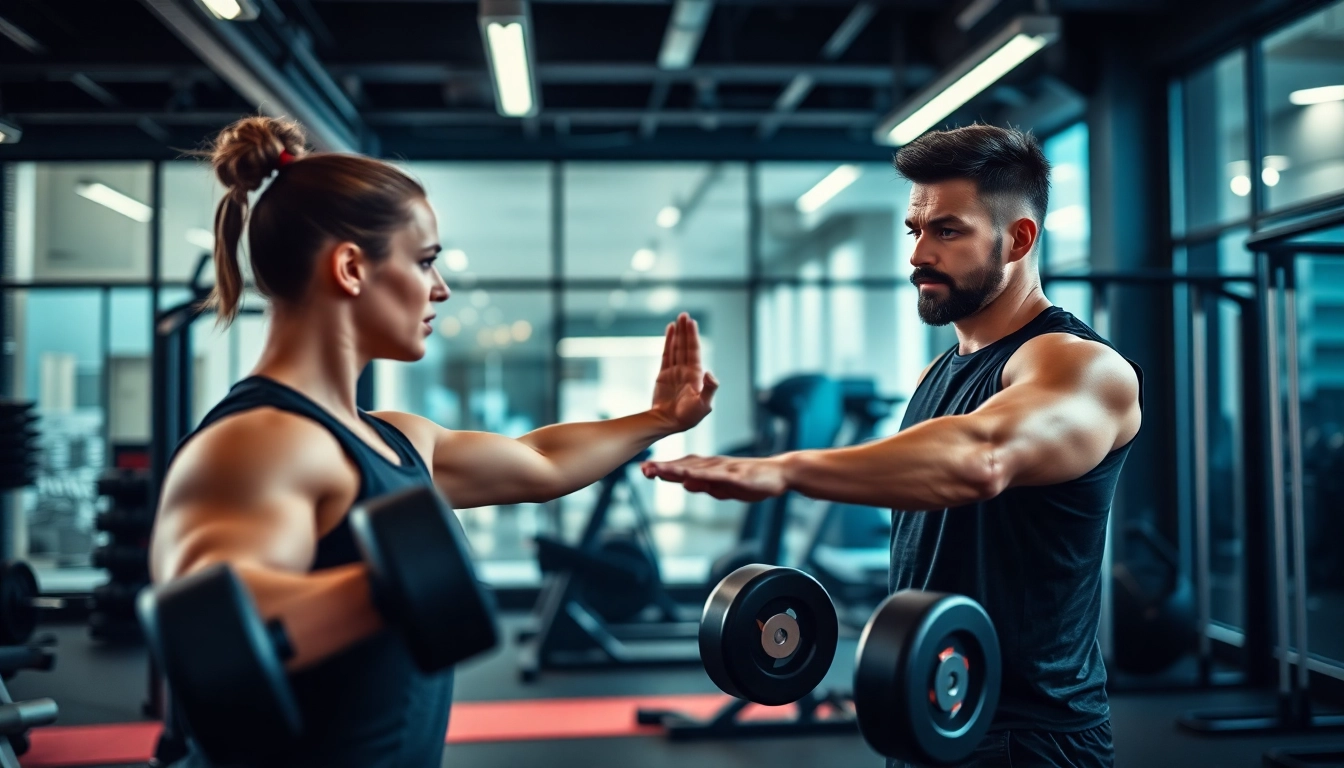 Find the best gym near me with a professional instructor showcasing strength training techniques.