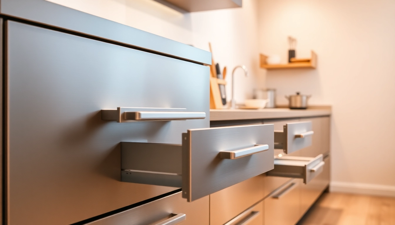 Organize your space with a sleek Metal Drawer System designed for modern kitchens.