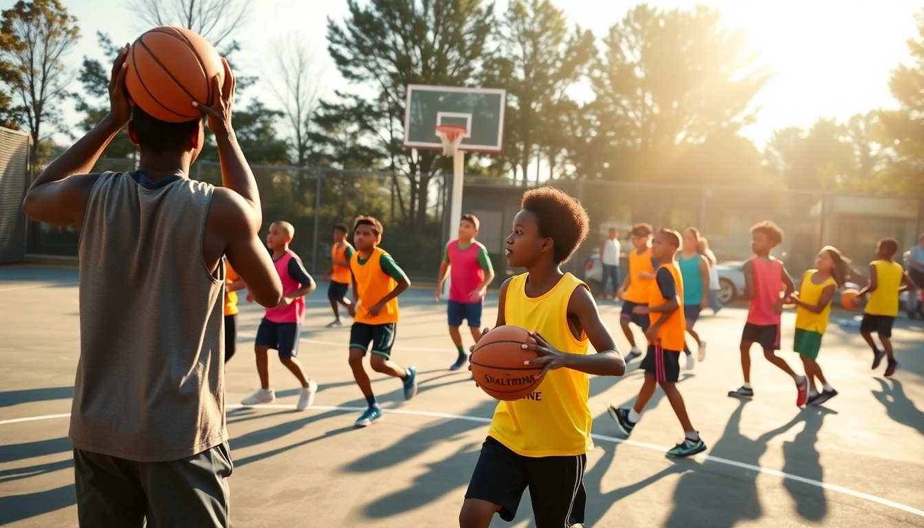 Dynamic athletes training at Takeover Basketball Academy, showcasing teamwork and skill development.