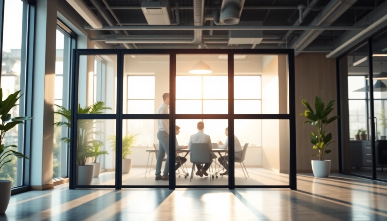 Optimize space effectively with a Folding Partition Wall in a sleek office environment.
