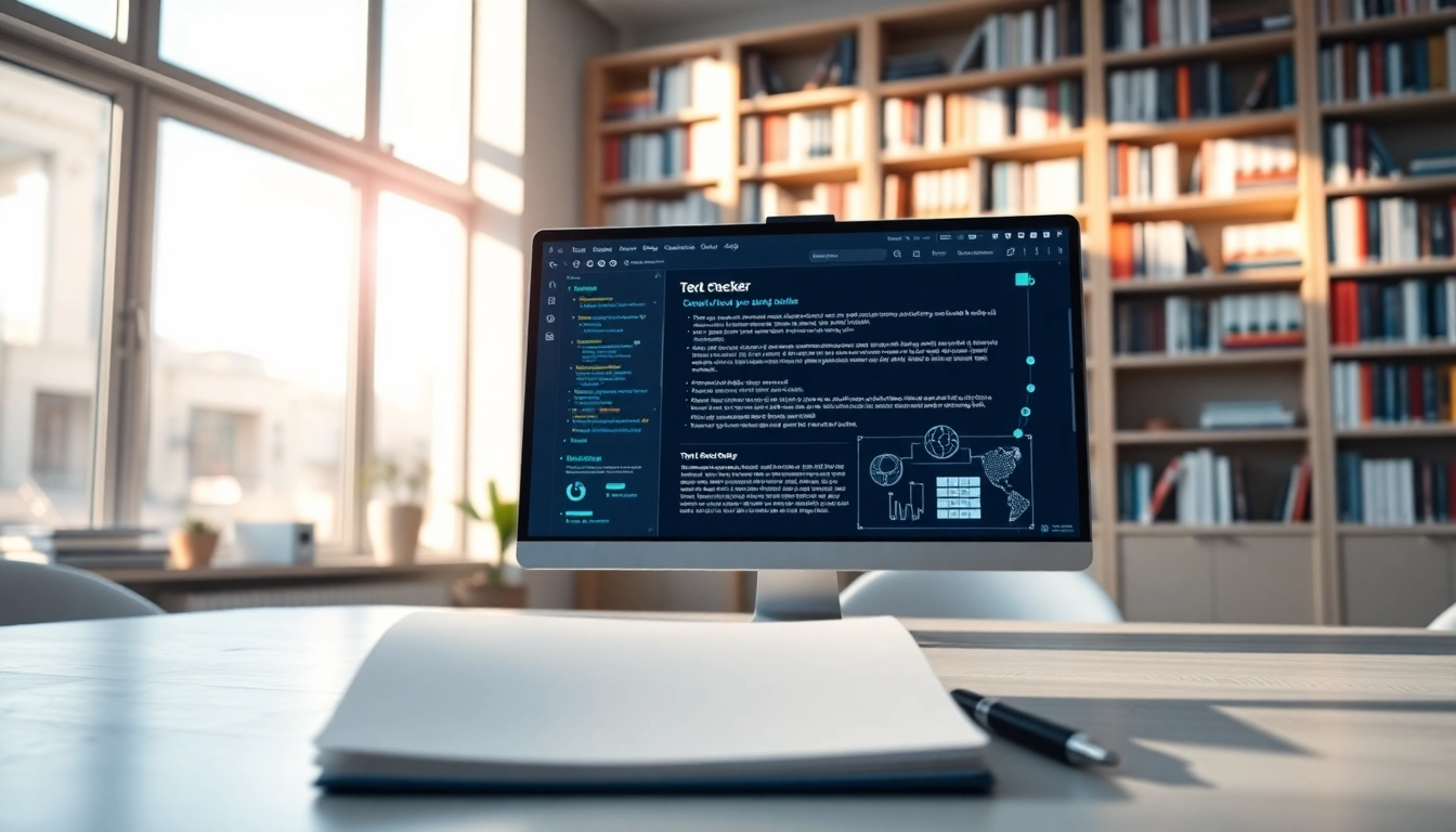 Analyze text results from the ai checker with a modern interface and productivity elements.
