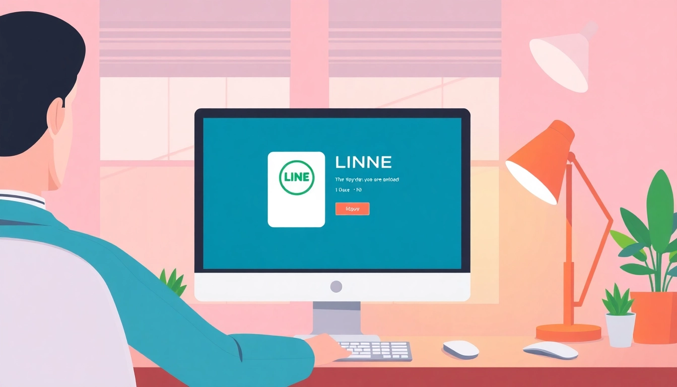Experience the ease of line電腦版下載 with a user-friendly interface in a modern workspace.