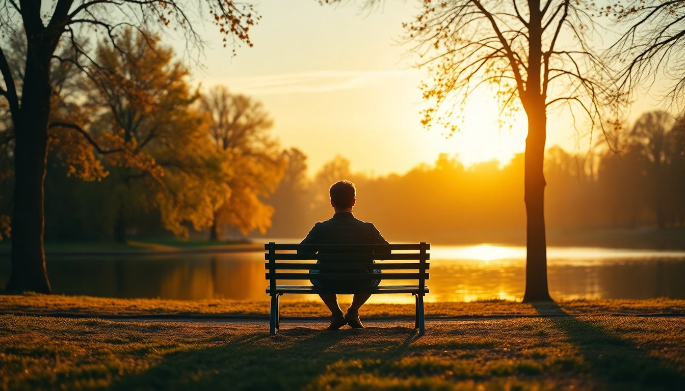 Reflecting on loss while dealing with grief in a serene park setting.