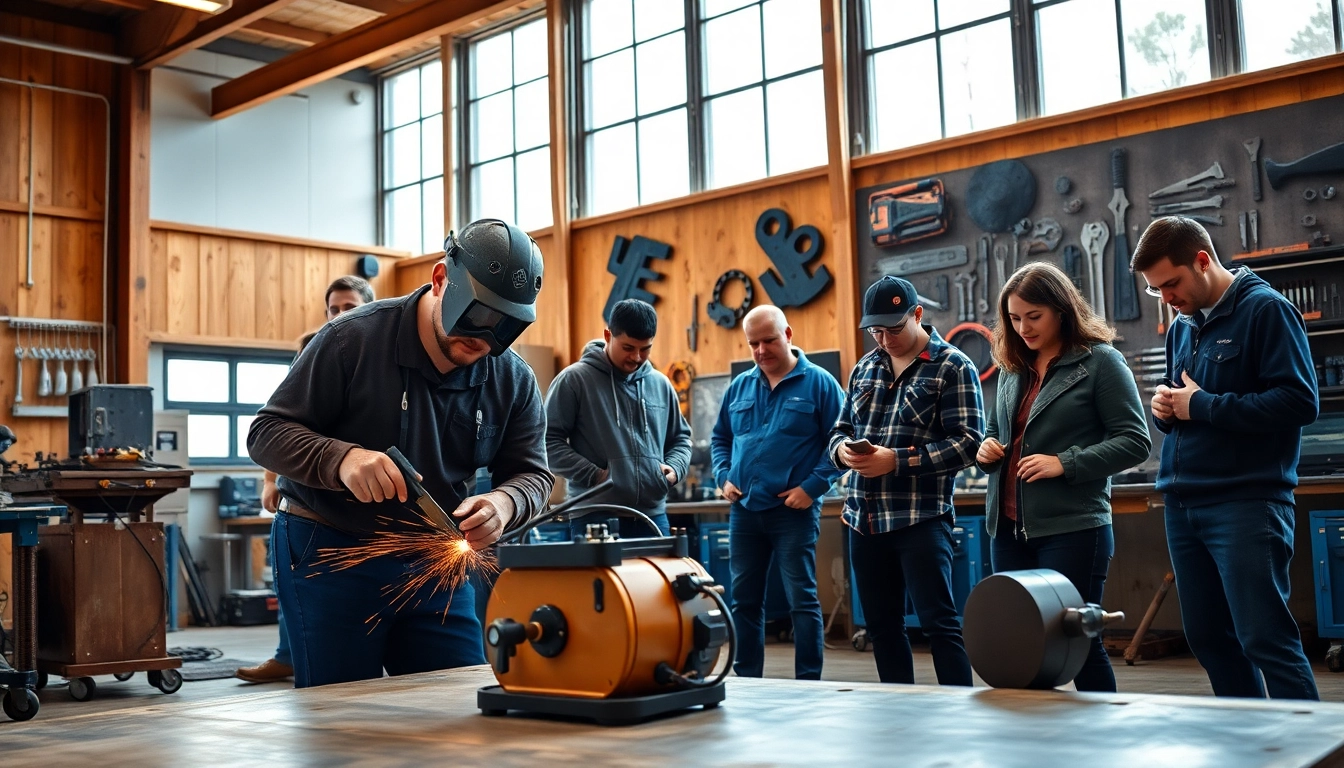 Students in a trade school training in Tennessee, showcasing hands-on skill development in a collaborative environment.