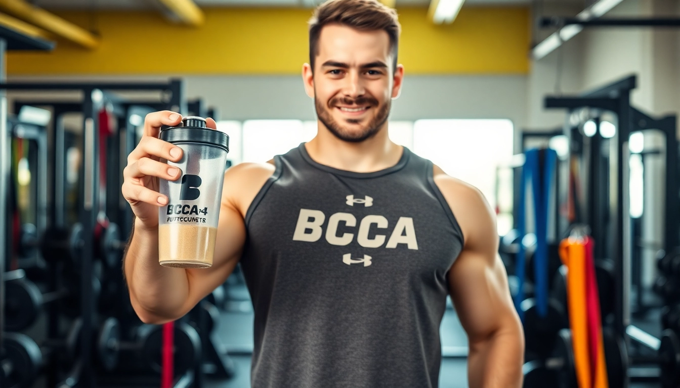 Bcaa tozunu hazırlayan sporcu, enerji dolu bir atmosferde