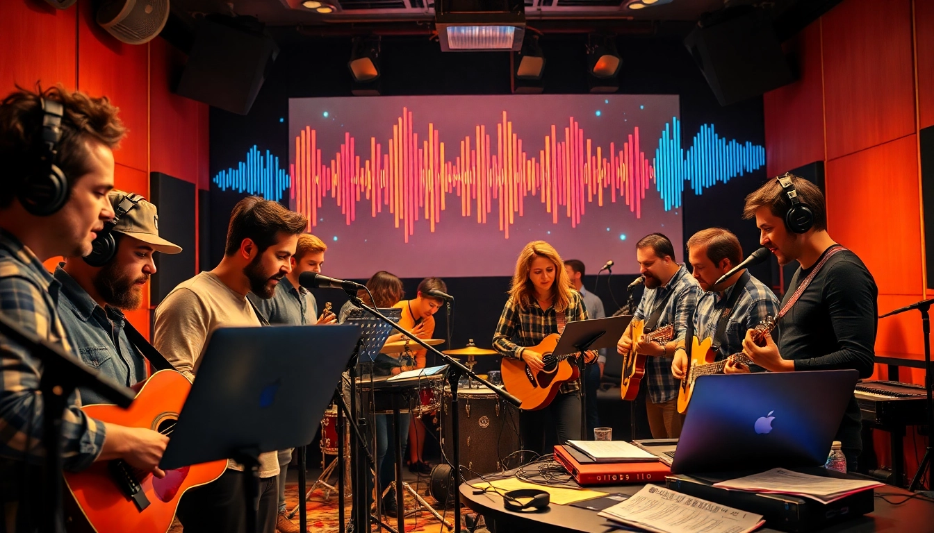 Engaging music promotion services scene with collaboration and creativity.