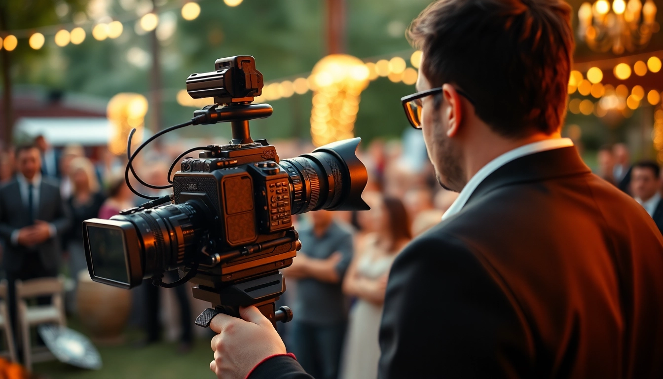 Engaged edmonton videographer filming a wedding ceremony highlighting emotions and venue ambiance.