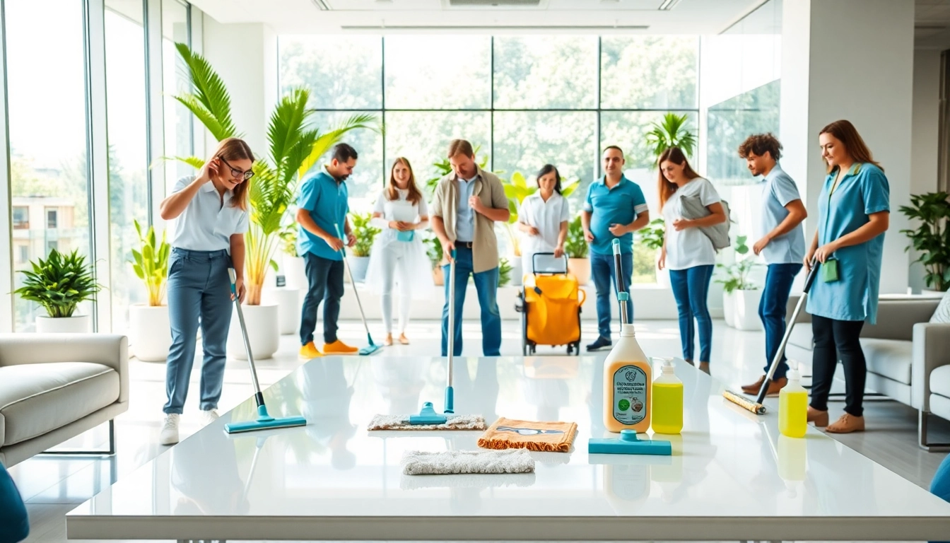 Delivering commercial cleaning services Melbourne in a vibrant, modern office environment with a professional team.