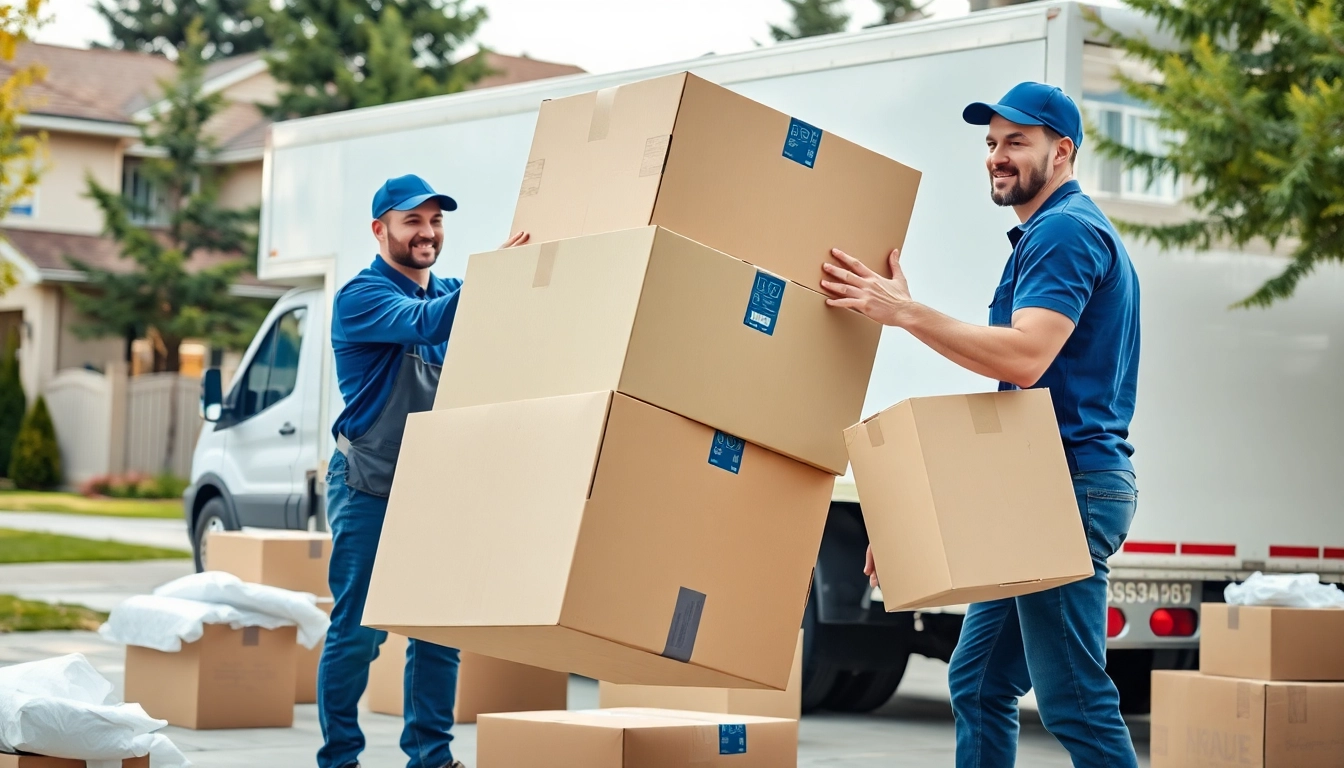 Movers Calgary team working efficiently while moving clients' belongings.