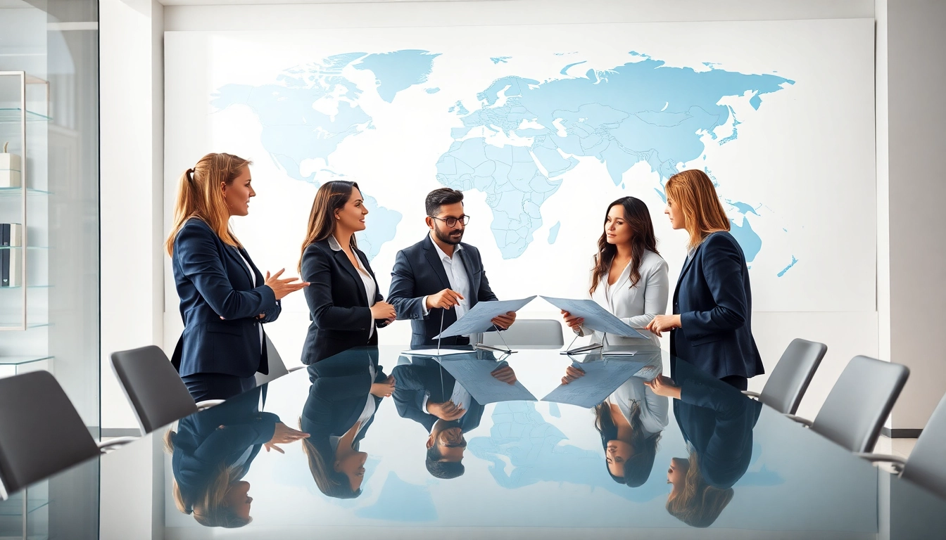 Enhance your corporate travel experience with expert agents collaborating in a modern office.