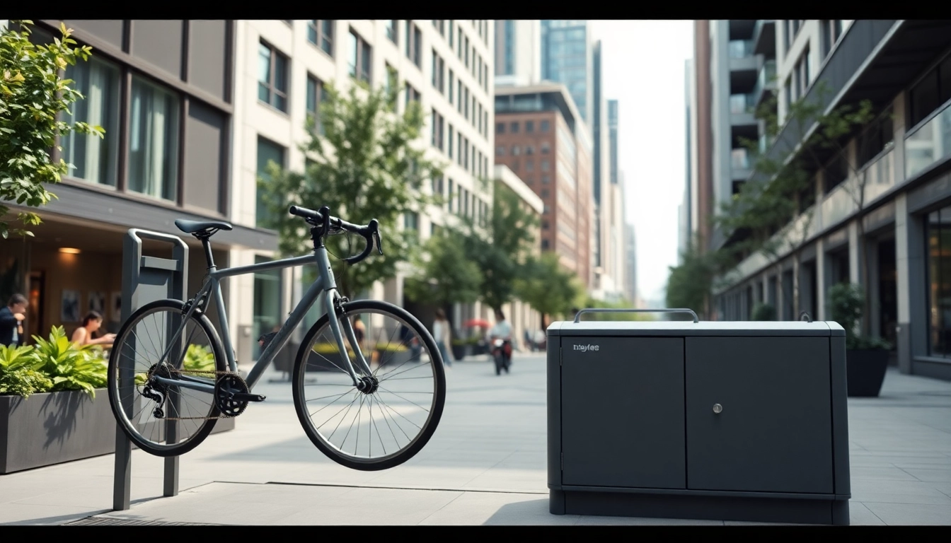 Maximize Urban bike storage efficiency with modern wall-mounted racks and stylish lockers.