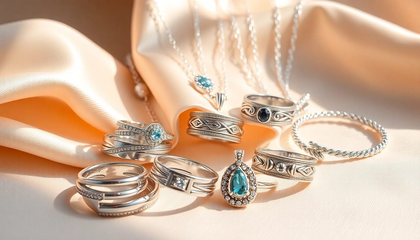 Showcase intricate Silver jewelry pieces highlighting their metallic sheen and elegance.
