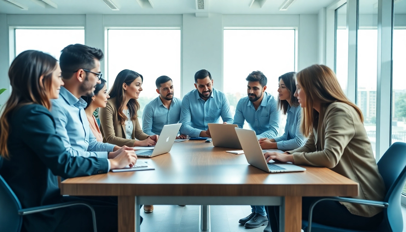 Creative professionals designing a website and strategizing SEO for business growth.